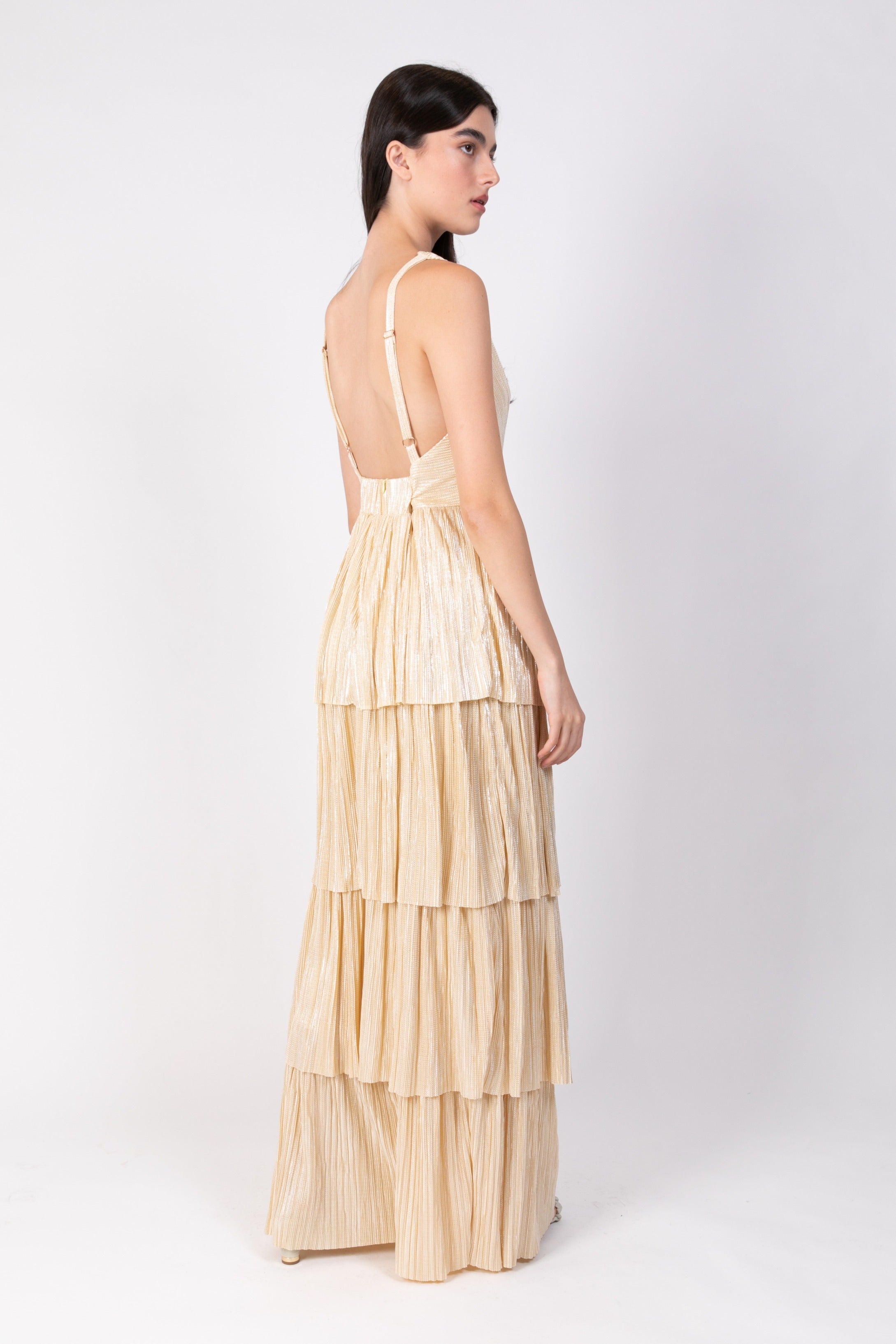 SABINA MUSAYEV - pleated_knit_w_foil_pale_yellow_ss_22