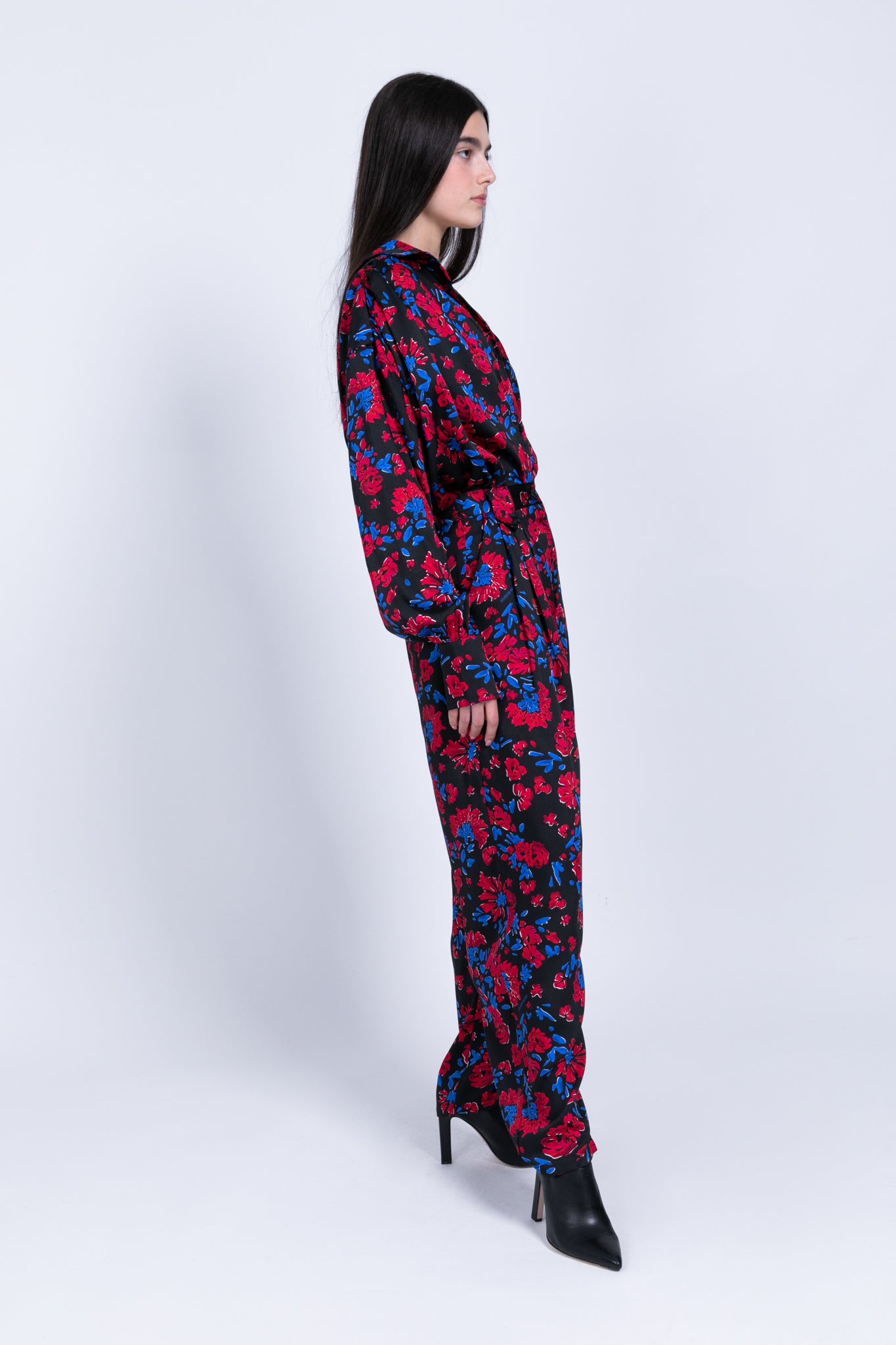 SABINA MUSAYEV - floral_print_on_satin_black