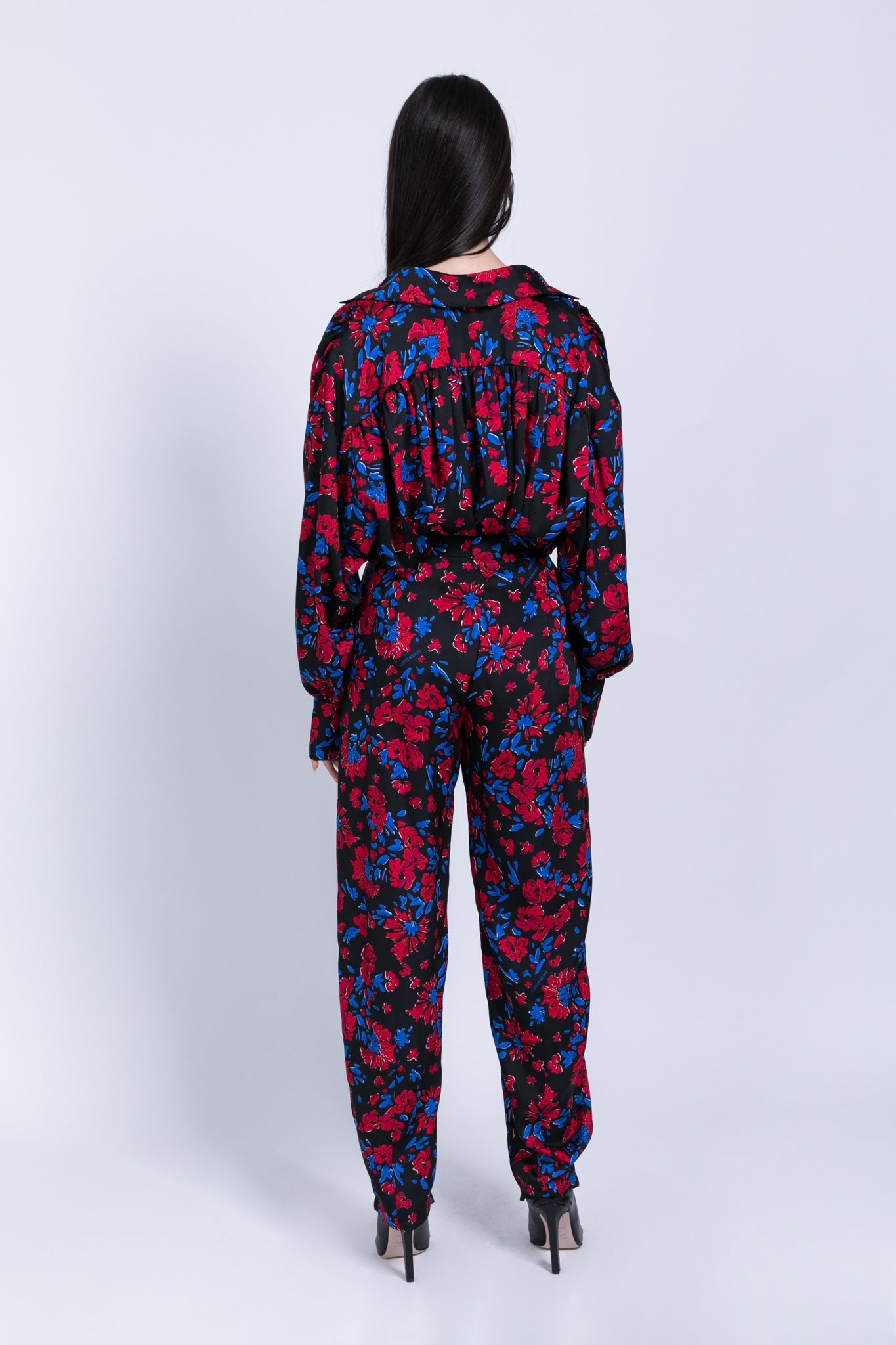 SABINA MUSAYEV - floral_print_on_satin_black