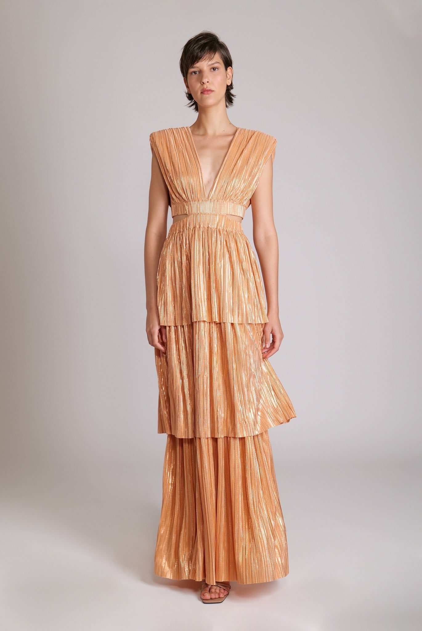 SABINA MUSAYEV - pleated_knit_w_foil_peach_23