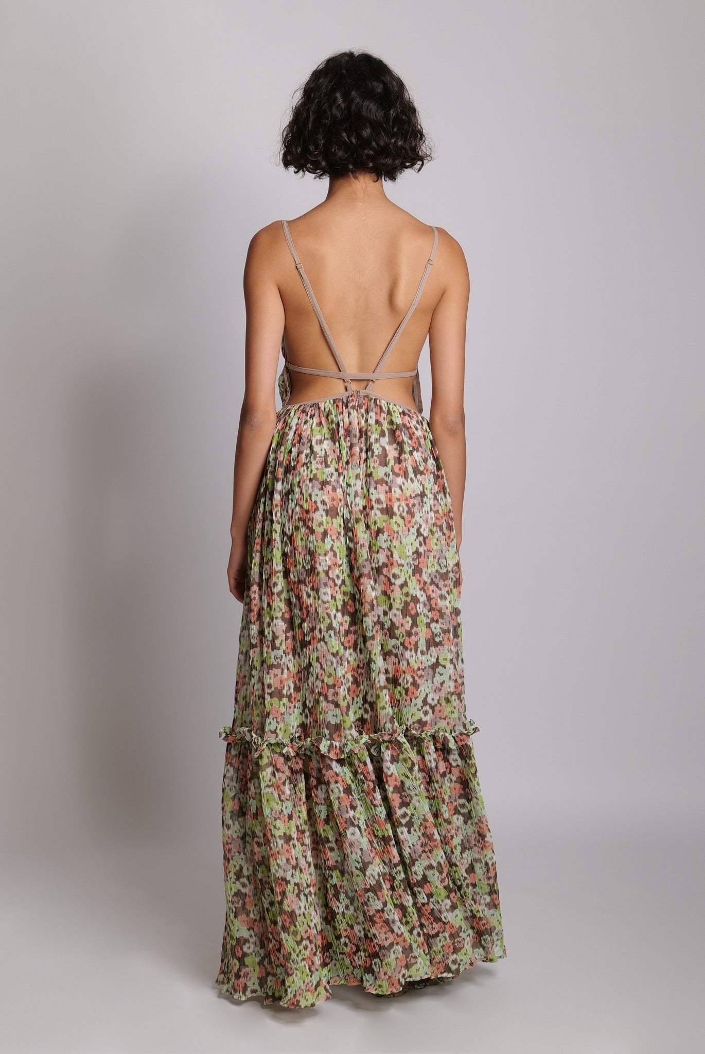 SABINA MUSAYEV - bloom_field_pleated_chiffon_peach