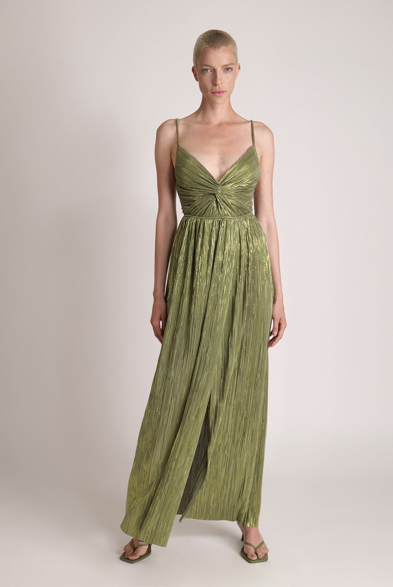 SABINA MUSAYEV - pleated_knit_w_foil_olive_green_spring_24