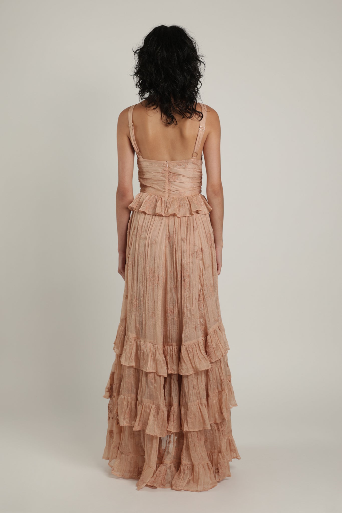 SABINA MUSAYEV - pleated_chiffon_w_emb_creame_latte_summer_24