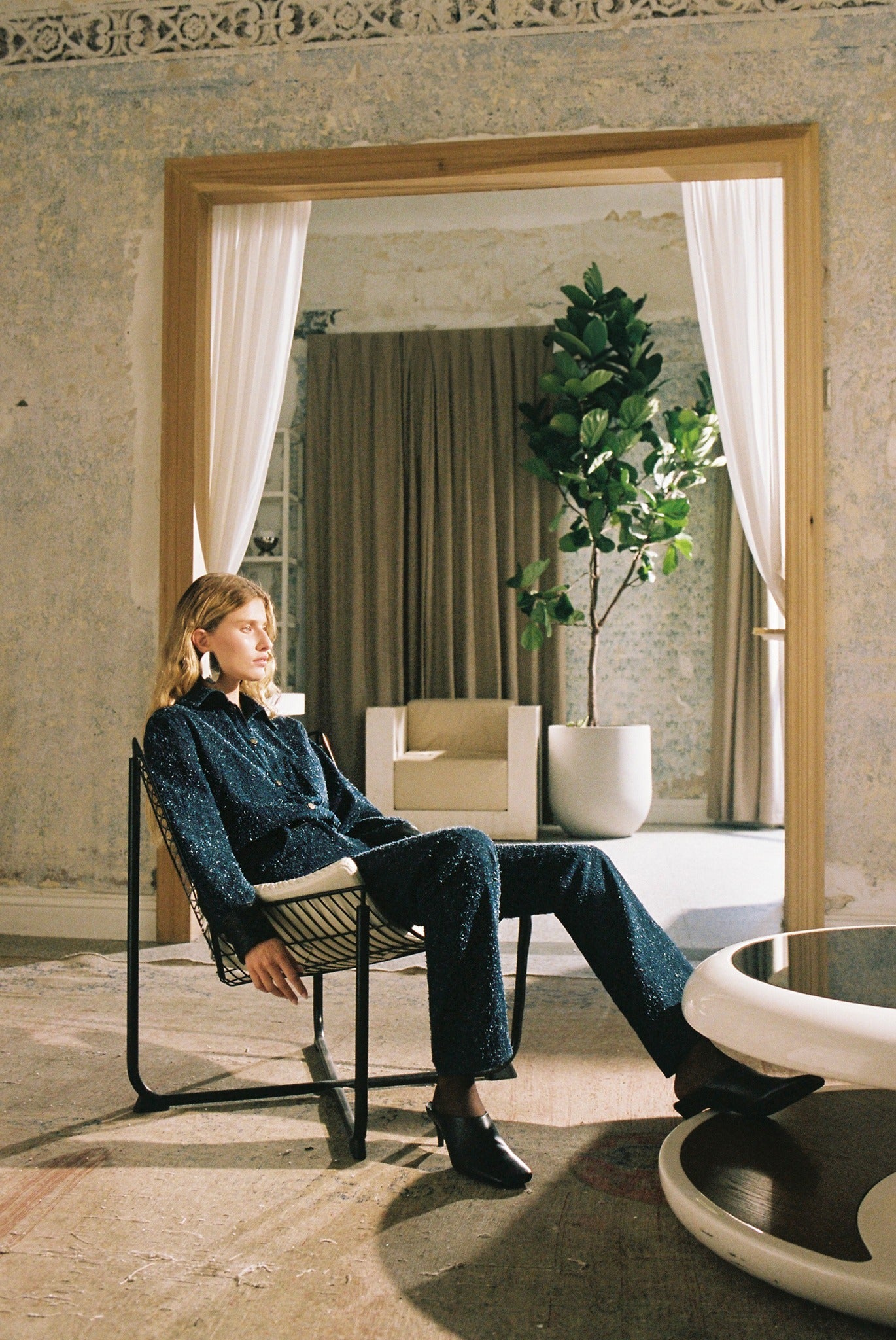 SABINA MUSAYEV - boucle_denim_dark_blue_fw_25_26