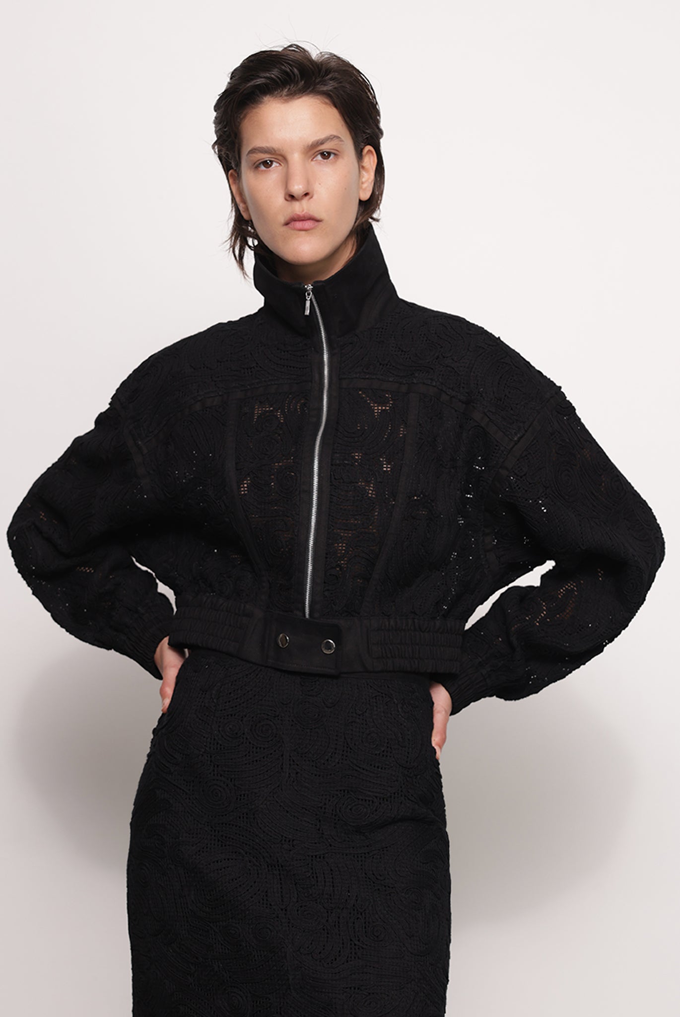 SABINA MUSAYEV - brushed_denim_w._ribbon_mesh_black_fw_25_26