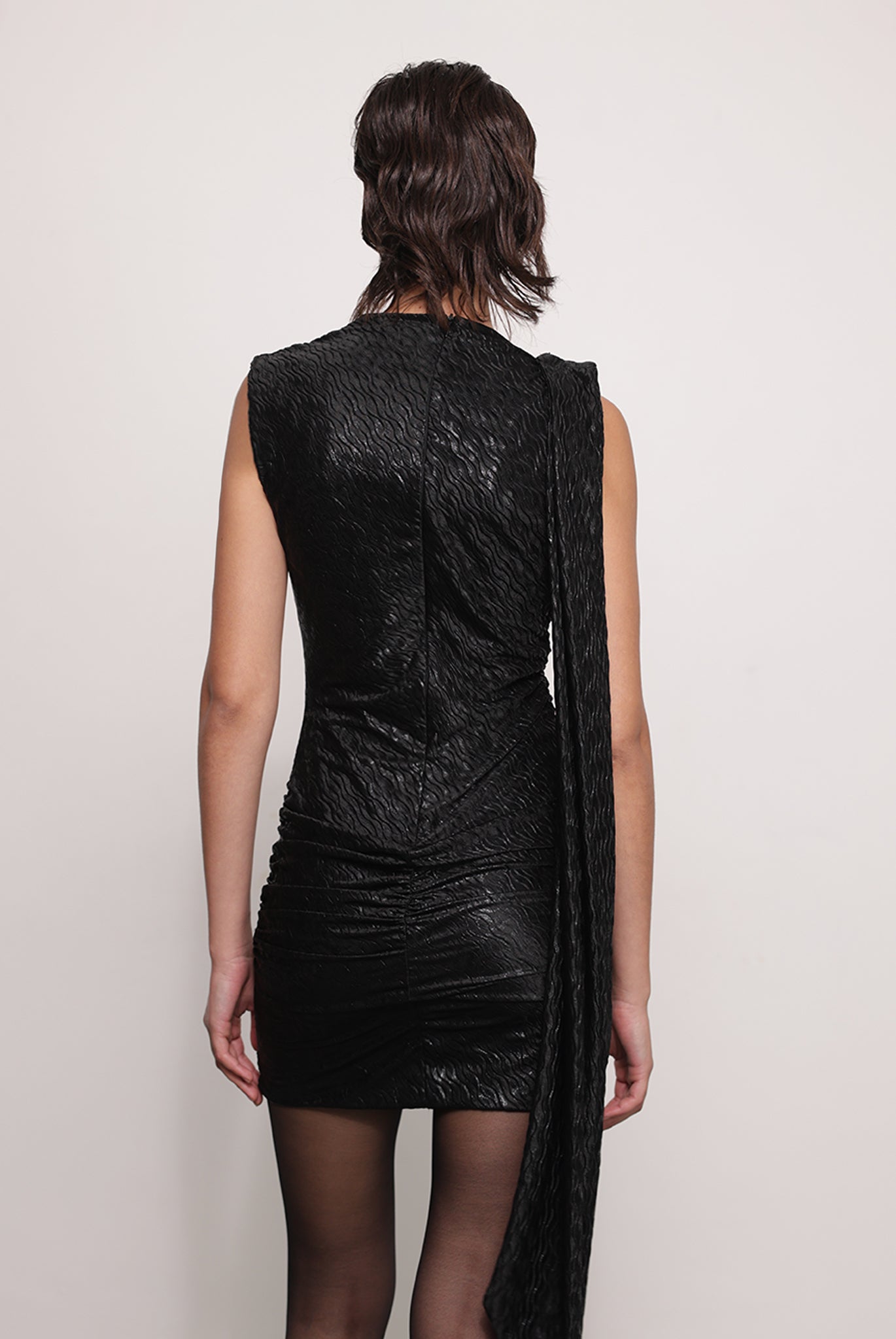 SABINA MUSAYEV - pleated_knit_w._foil_black_fw_25_26