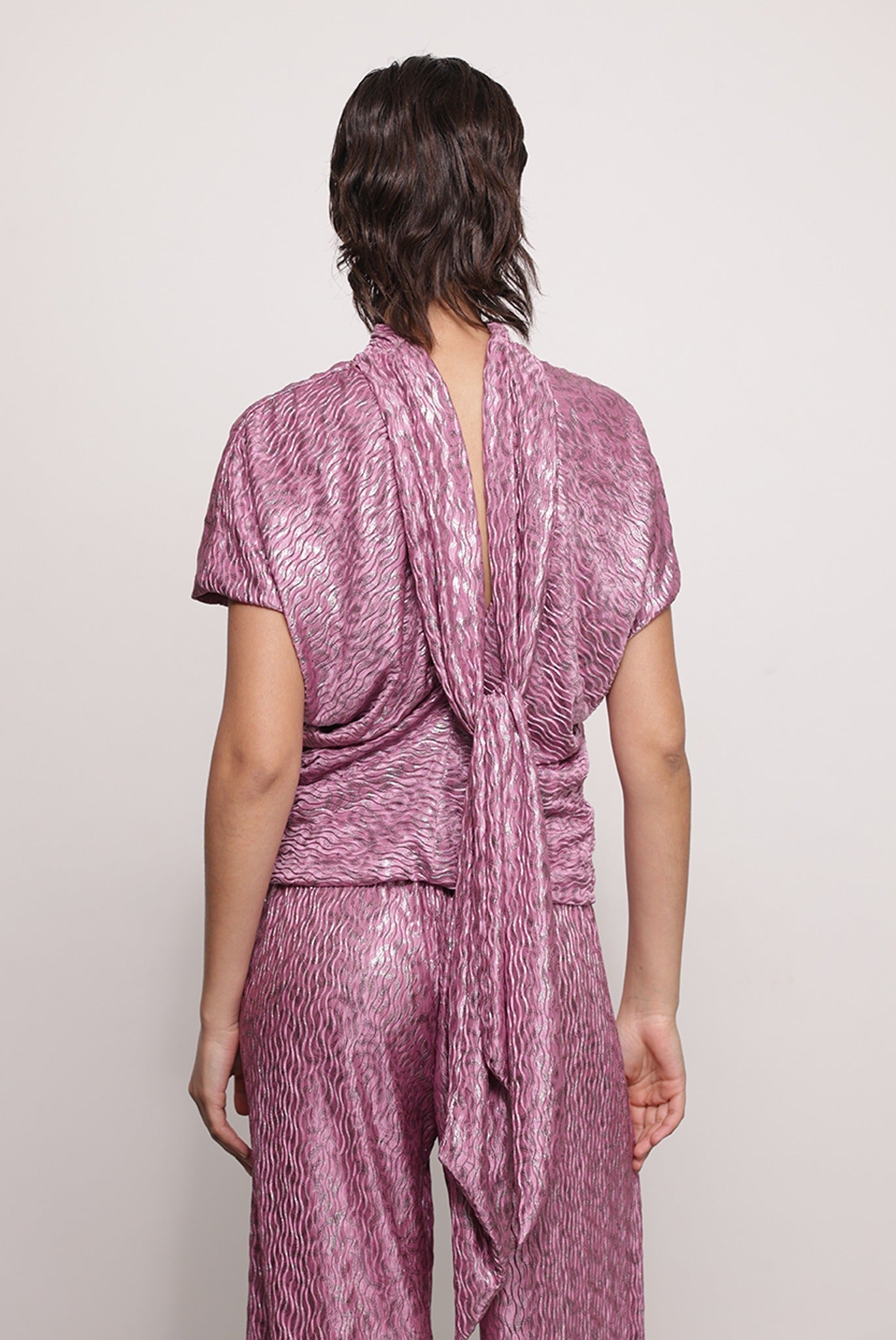 SABINA MUSAYEV - pleated_knit_w._foil_mauve_fw_25_26