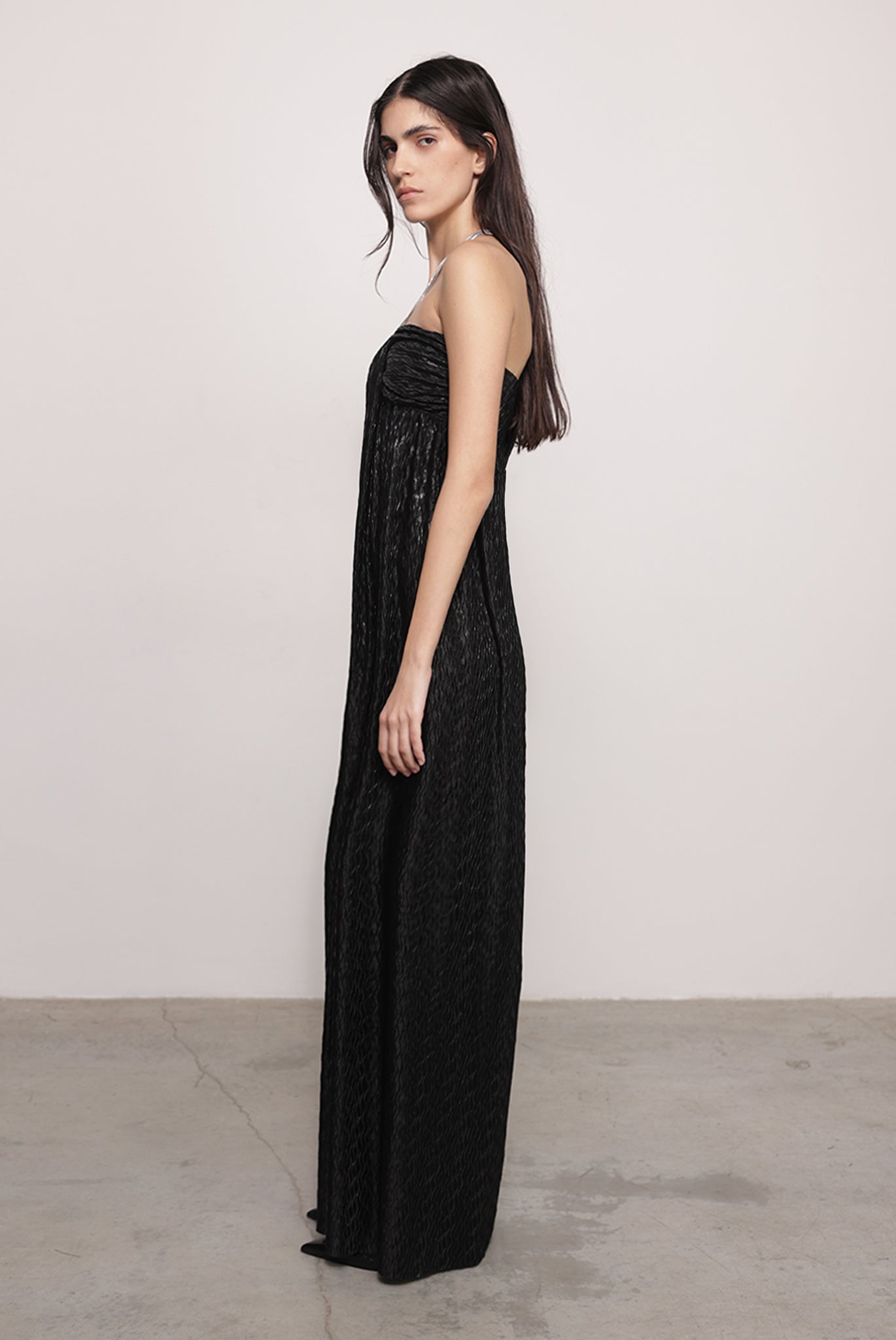 SABINA MUSAYEV - pleated_knit_w._foil_black_fw_25_26