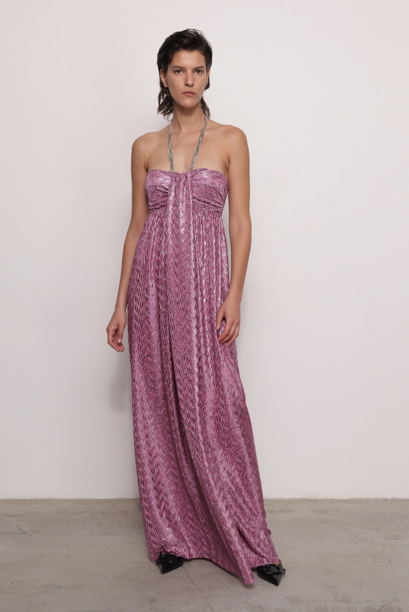 SABINA MUSAYEV - pleated_knit_w._foil_mauve_fw_25_26