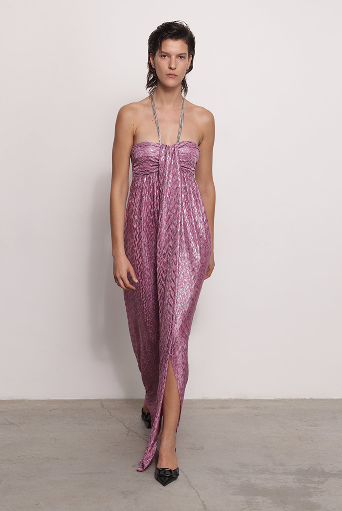 SABINA MUSAYEV - pleated_knit_w._foil_mauve_fw_25_26