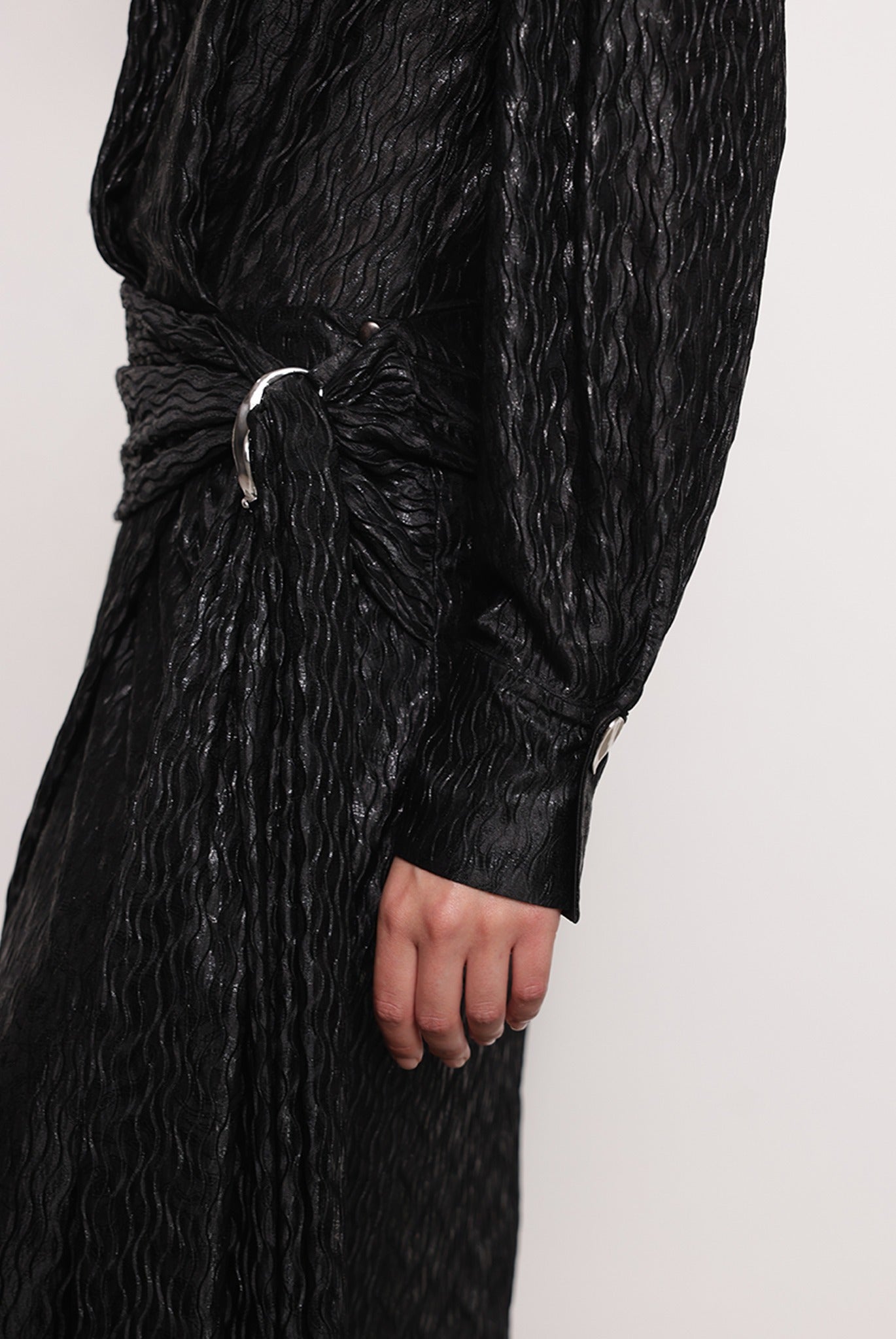 SABINA MUSAYEV - pleated_knit_w._foil_black_fw_25_26
