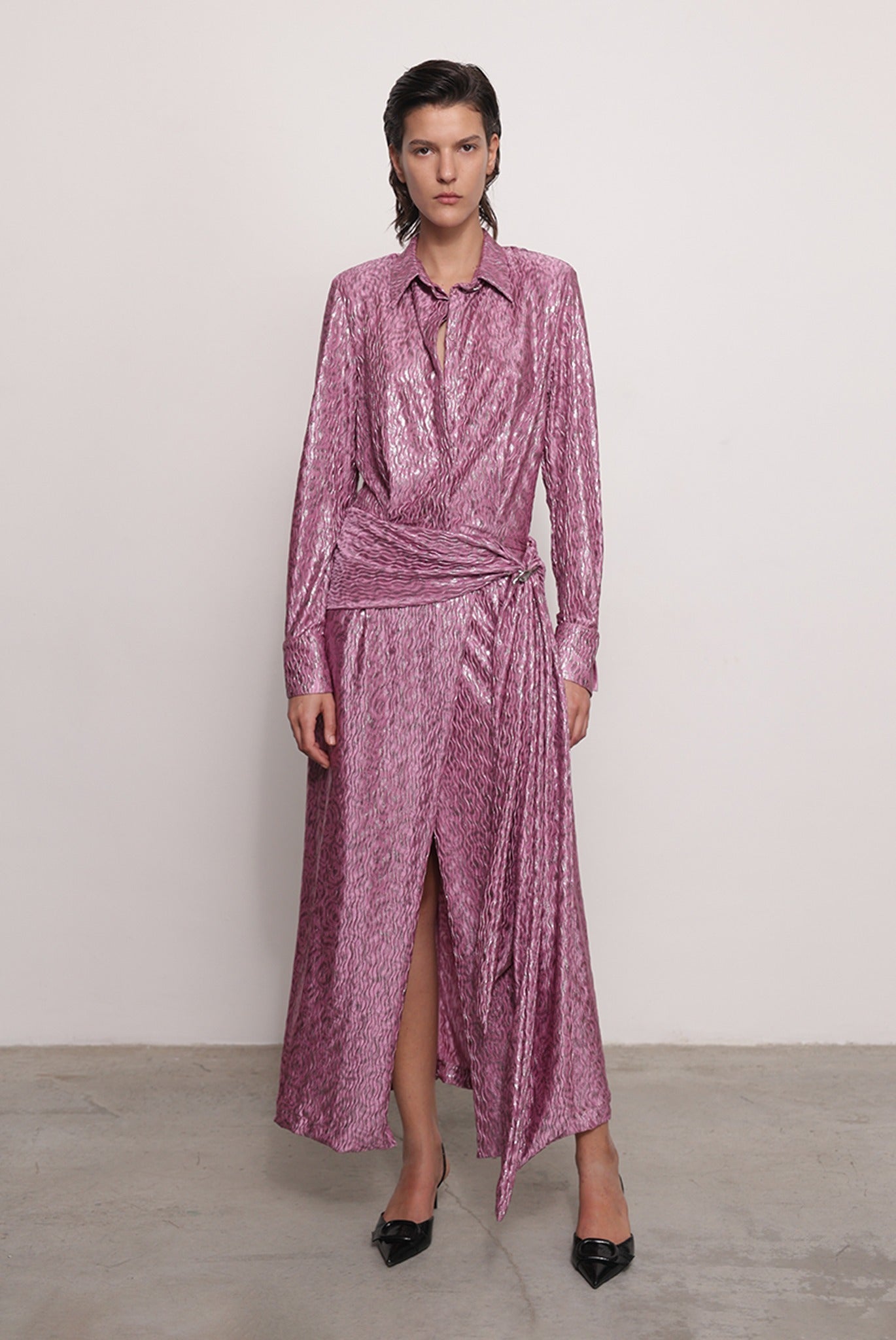 SABINA MUSAYEV - pleated_knit_w._foil_mauve_fw_25_26