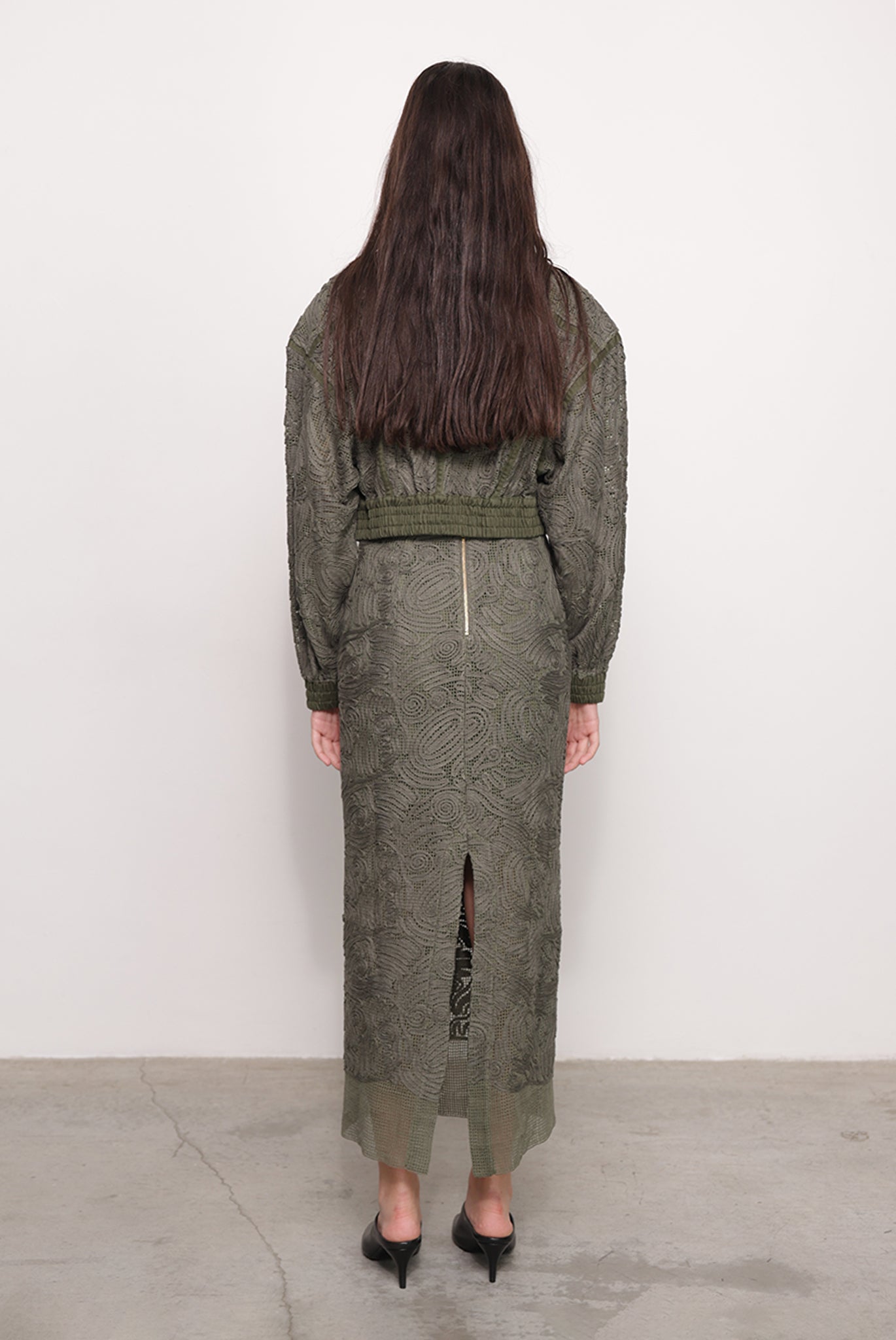 SABINA MUSAYEV - brushed_denim_w._ribbon_mesh_olive_green_fw_25_26