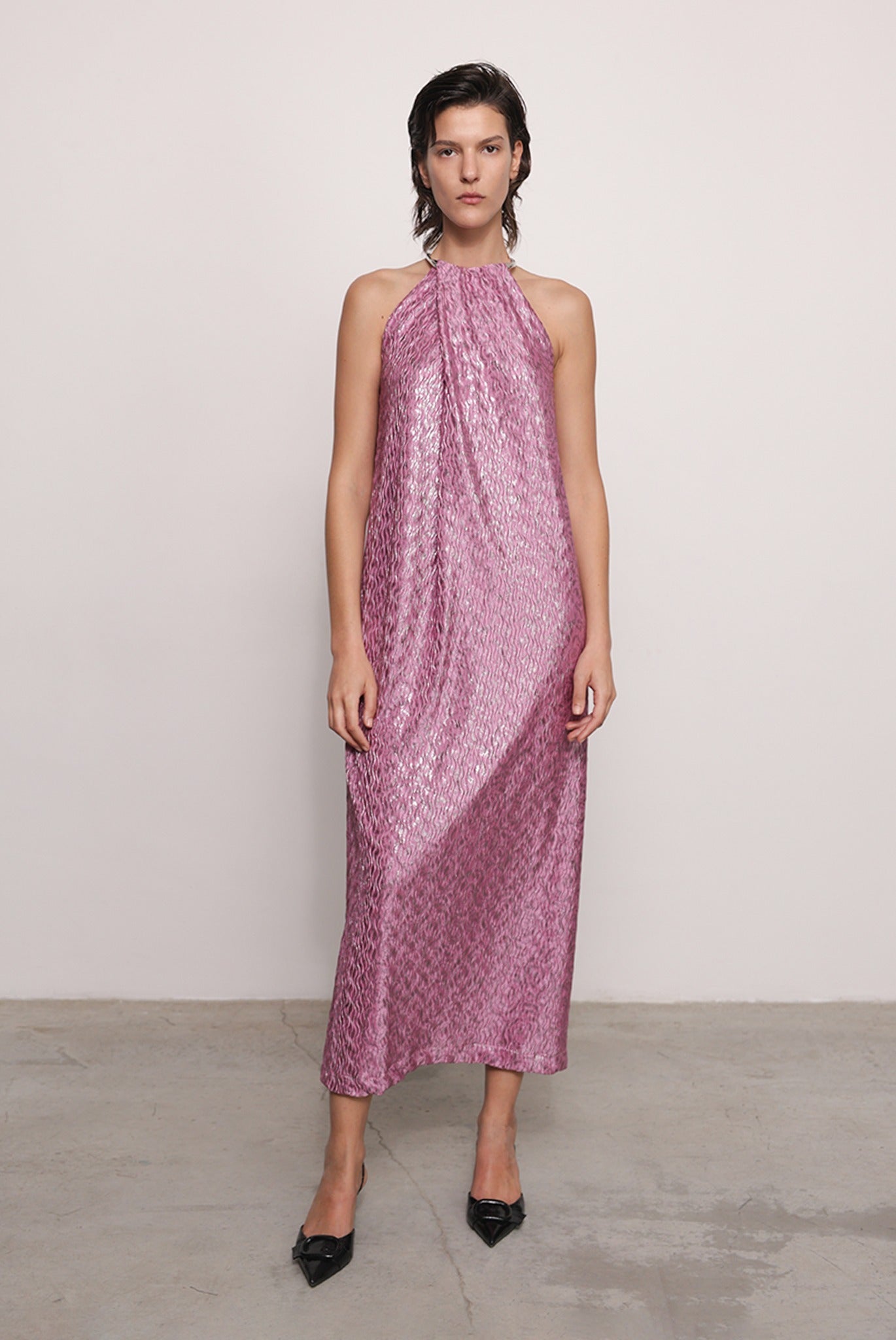 SABINA MUSAYEV - pleated_knit_w._foil_mauve_fw_25_26