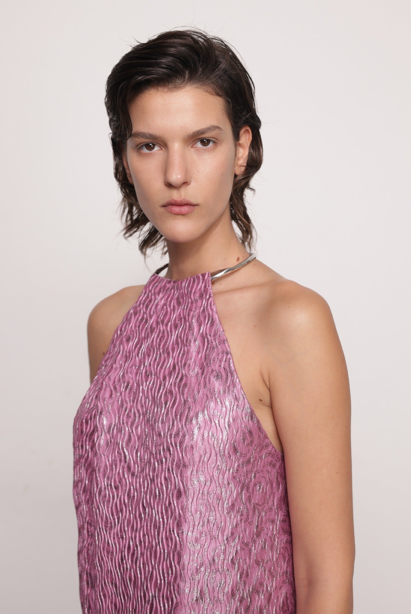 SABINA MUSAYEV - pleated_knit_w._foil_mauve_fw_25_26