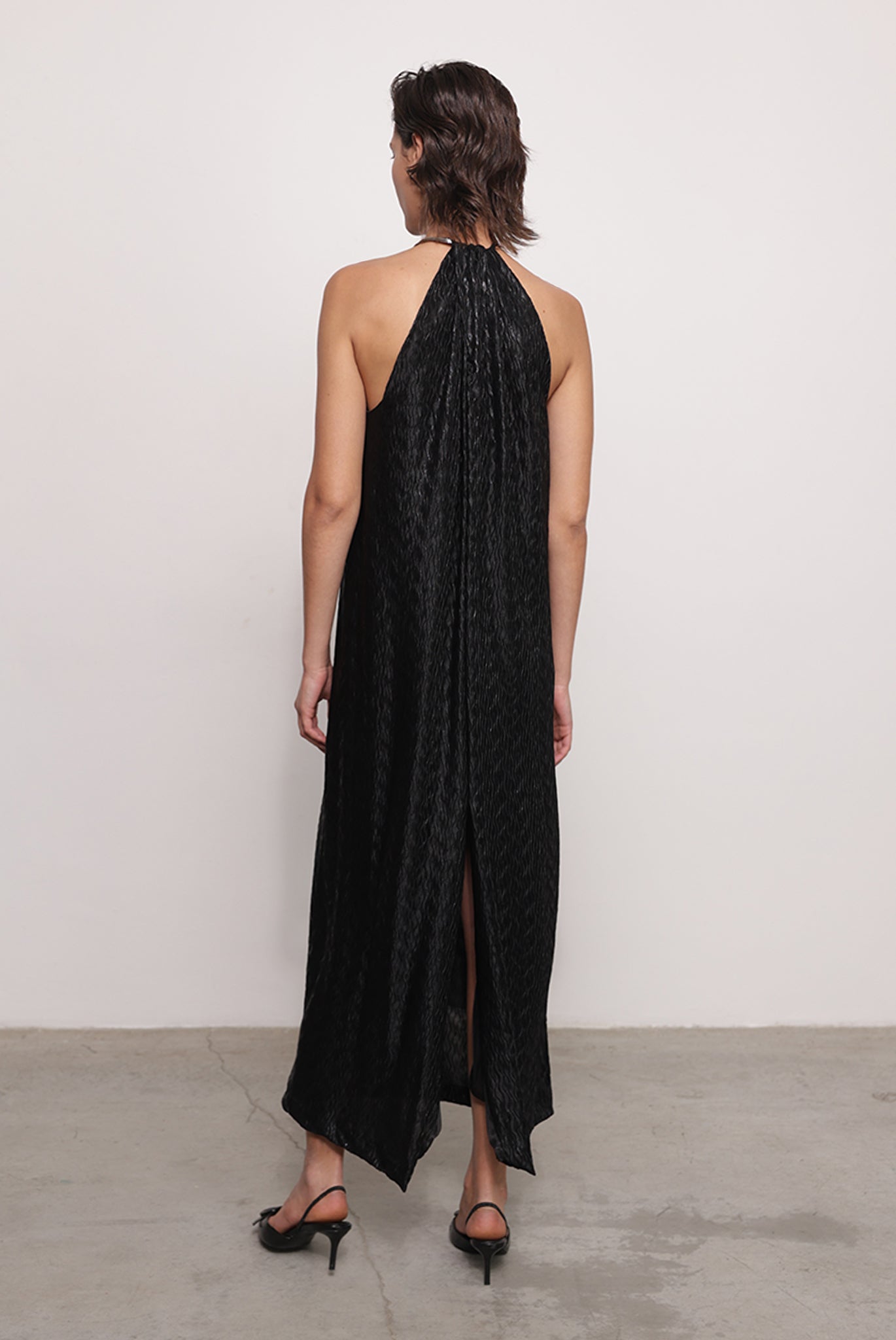 SABINA MUSAYEV - pleated_knit_w._foil_black_fw_25_26