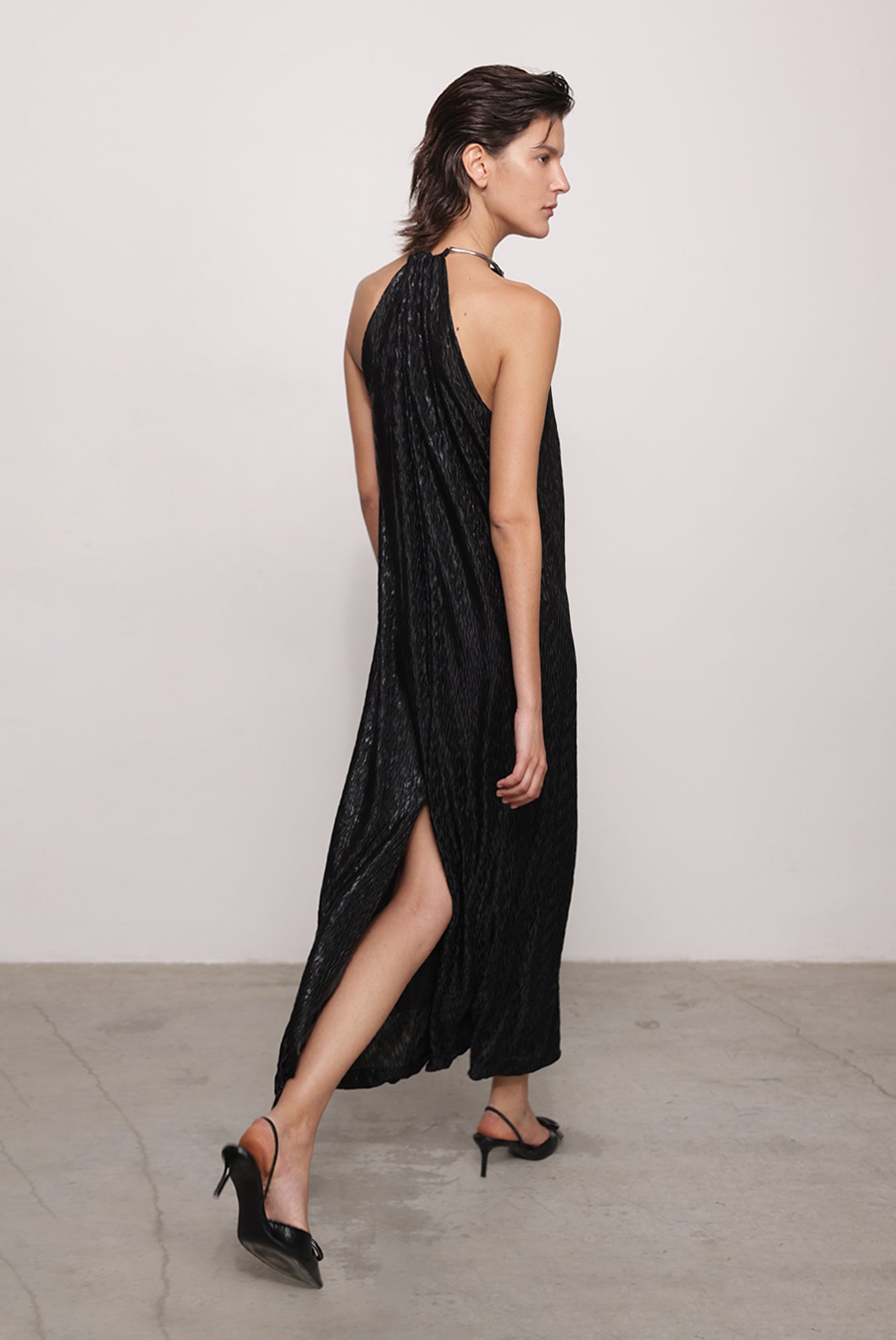 SABINA MUSAYEV - pleated_knit_w._foil_black_fw_25_26