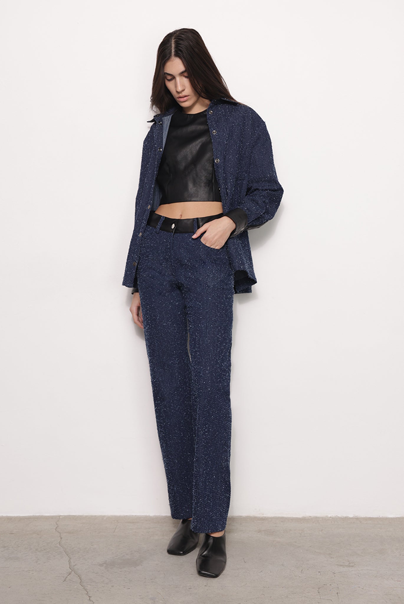 SABINA MUSAYEV - boucle_denim_dark_blue_fw_25_26