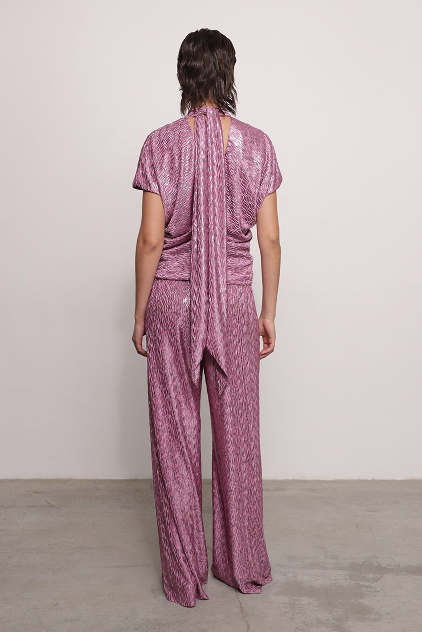 SABINA MUSAYEV - pleated_knit_w._foil_smoked_sage_fw_25_26