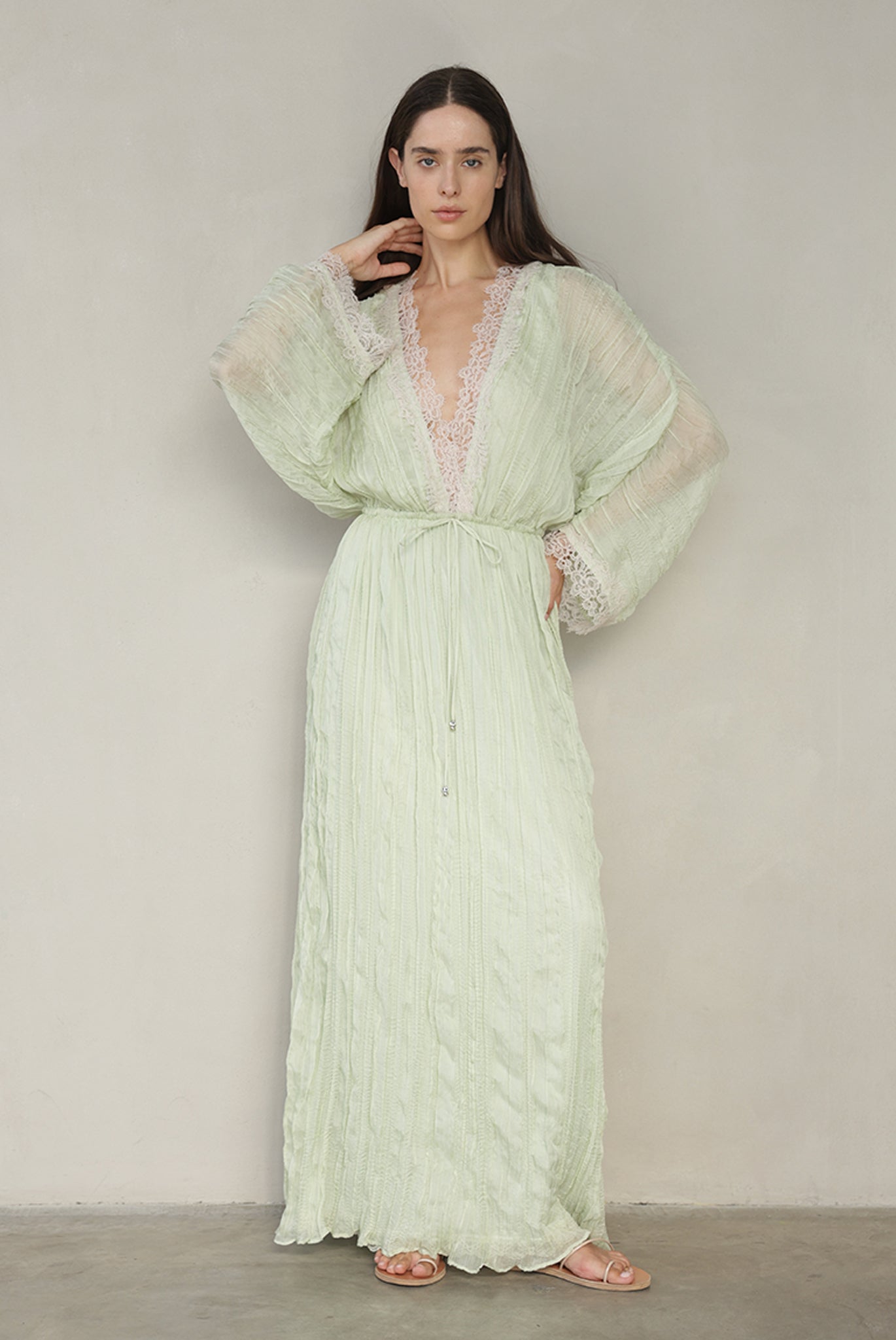 SABINA MUSAYEV - pleated_chiffon_aloe_vera_summer_26