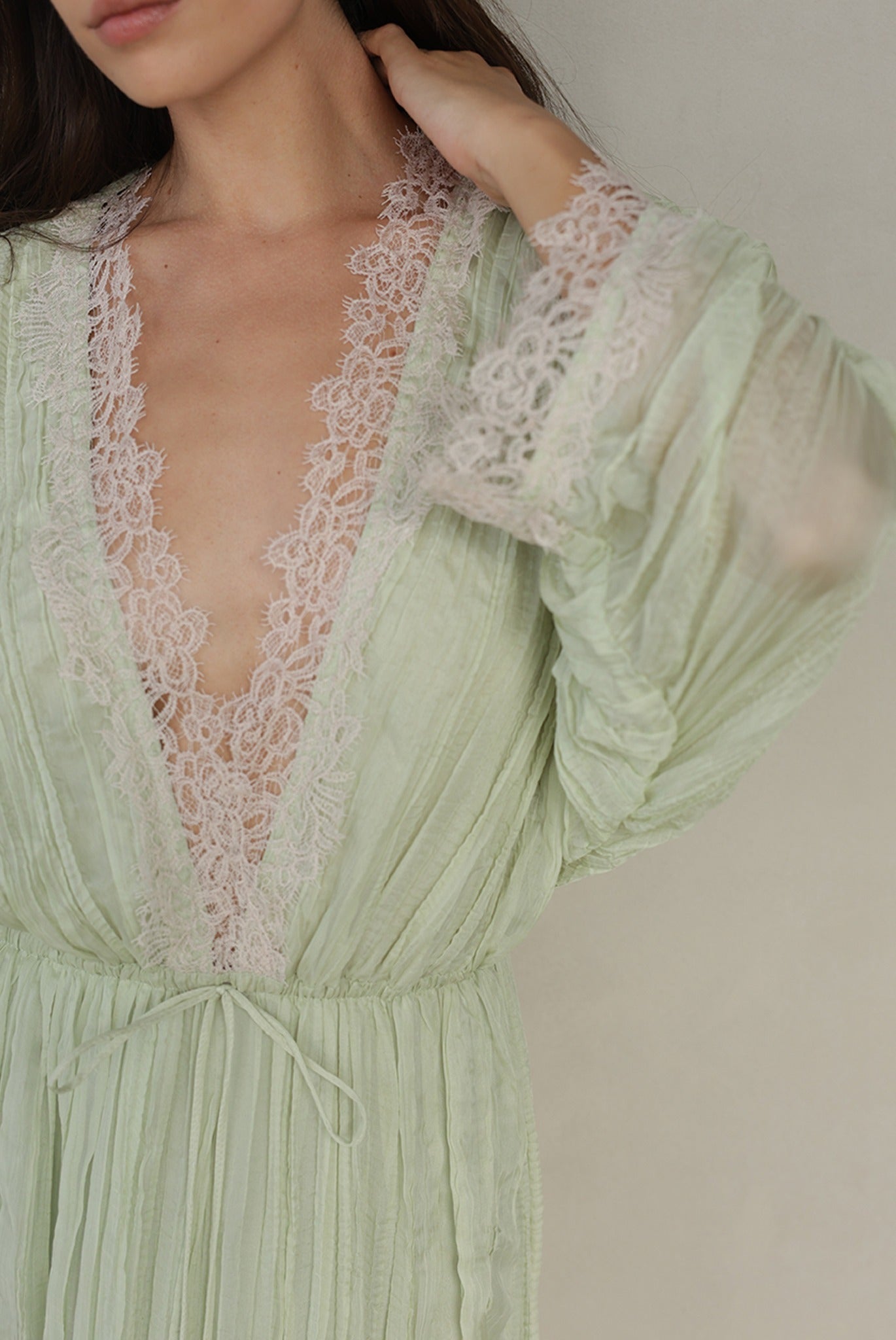 SABINA MUSAYEV - pleated_chiffon_aloe_vera_summer_26