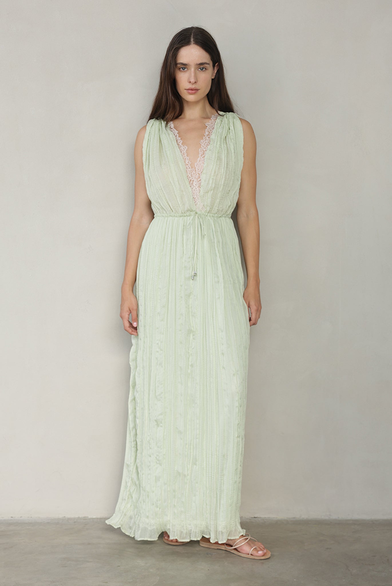 SABINA MUSAYEV - pleated_chiffon_aloe_vera_summer_26