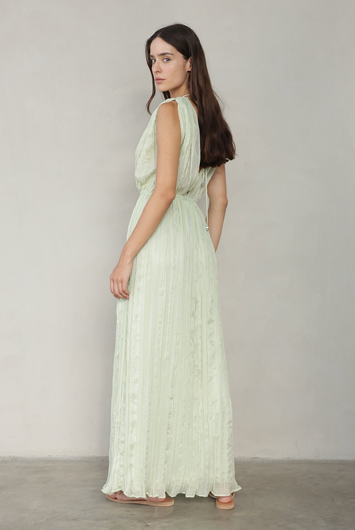 SABINA MUSAYEV - pleated_chiffon_aloe_vera_summer_26