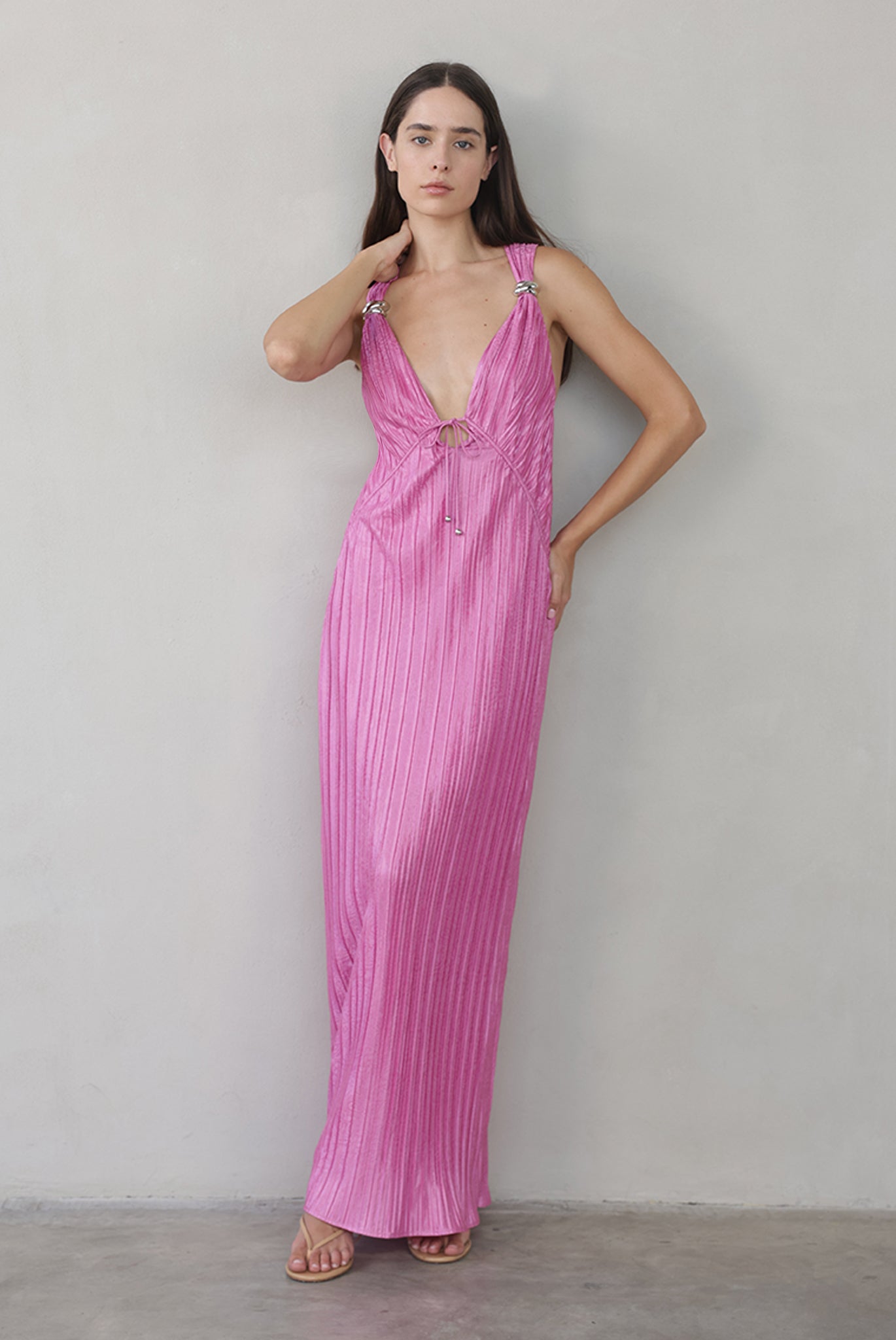 SABINA MUSAYEV - paisley_embossed_pleated_knit_fuchsia_pink_summer_26