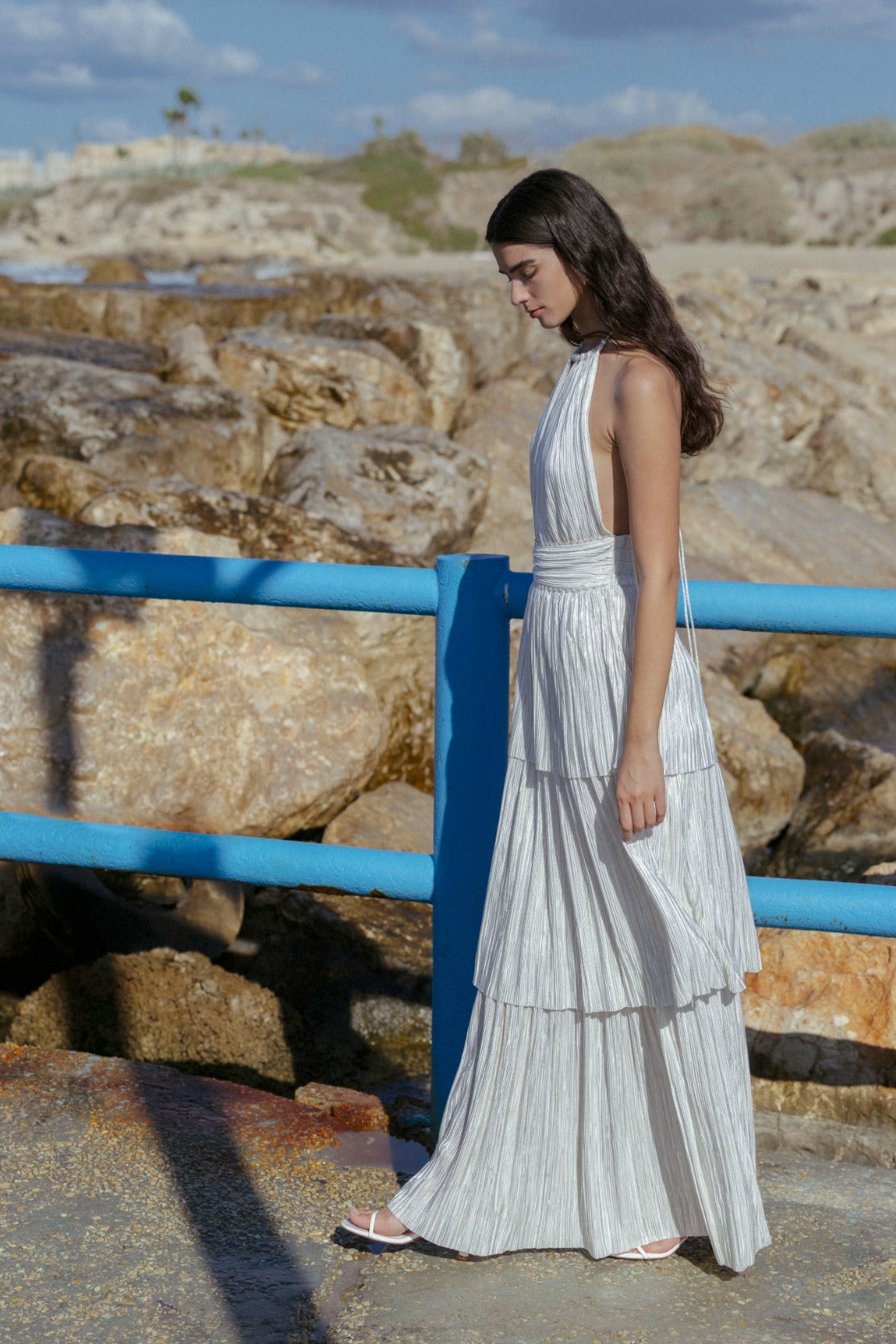 SABINA MUSAYEV - pleated_knit_w_gold_foil_off_white_bridal_26