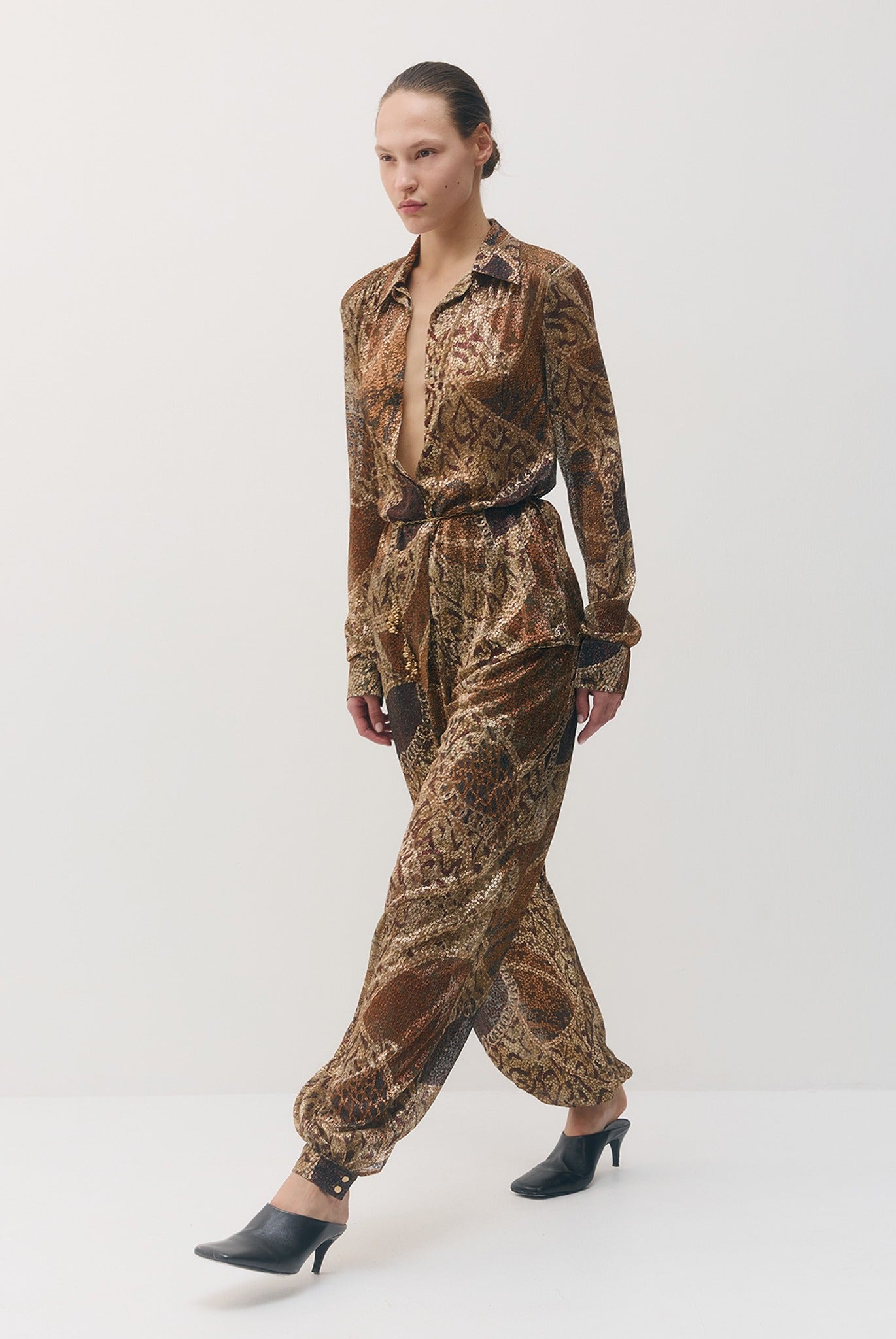 SABINA MUSAYEV - printed_ray_lurex_bronze_gold_print_fw_26_27