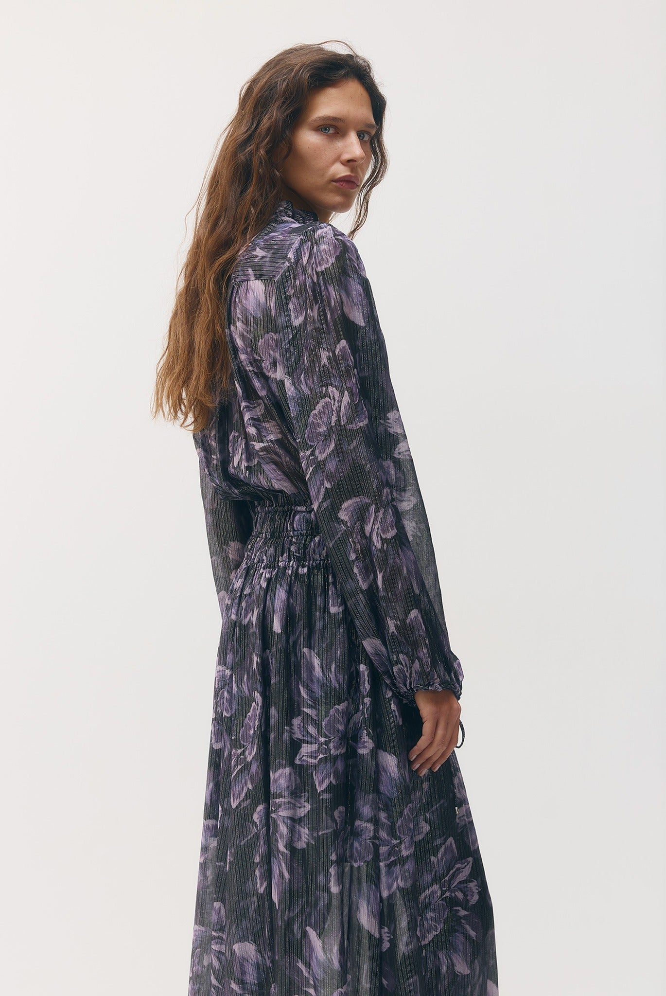 SABINA MUSAYEV - silk_blend_printed_chiffon_smokey_purple_fw_26_27