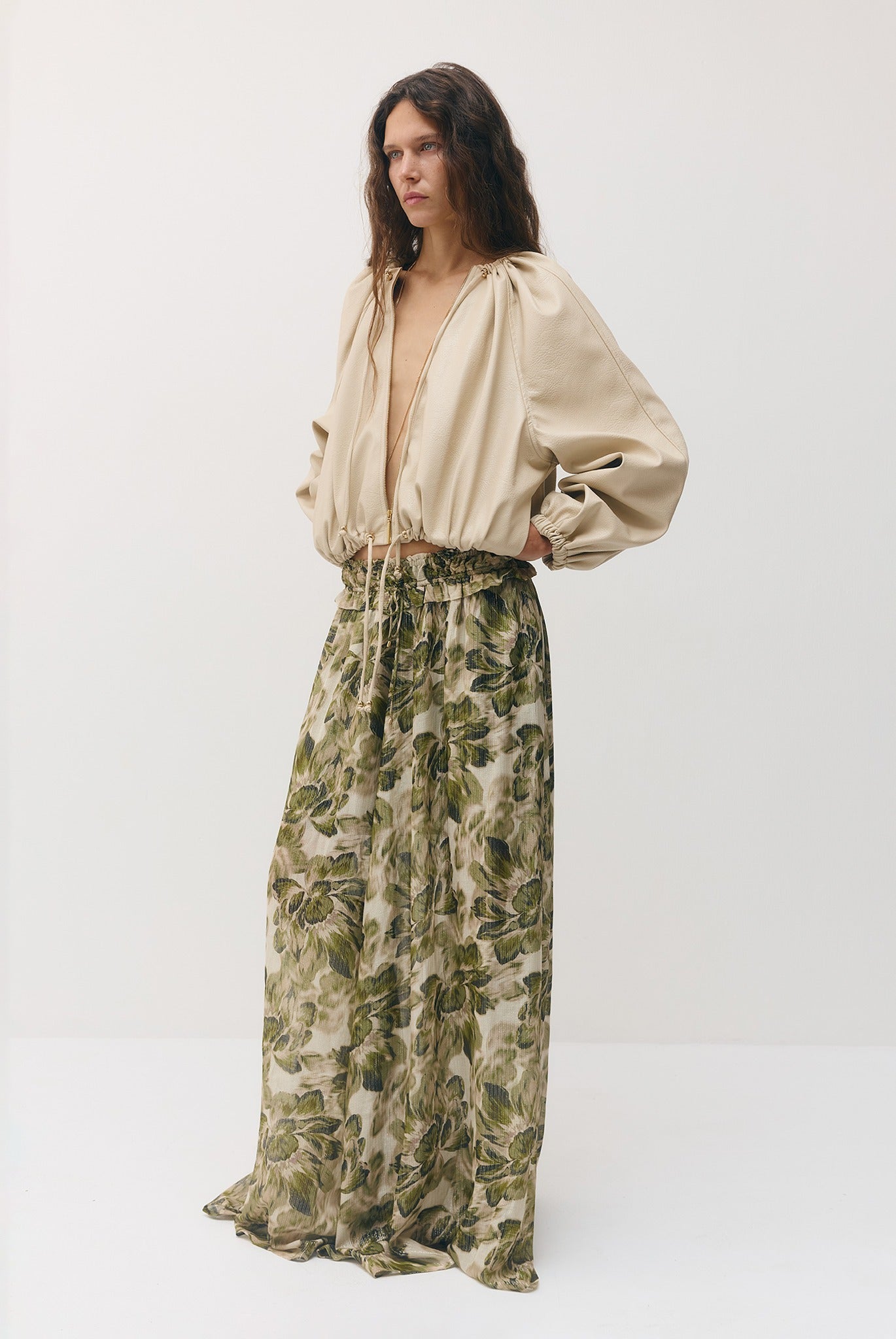 SABINA MUSAYEV - silk_blend_printed_chiffon_golden_olive_fw_26_27